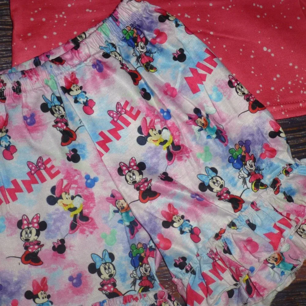 Boutique Minnie Mouse Girls Shorts Outfit Set